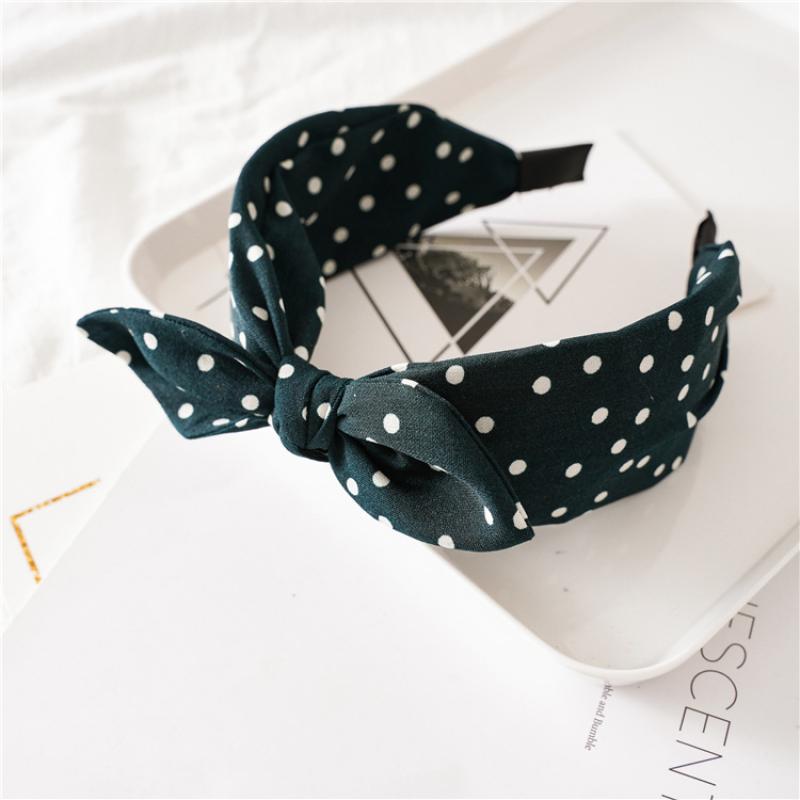 Dark green little rabbit ears headband