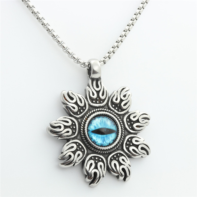 4:Blue Eye pendant with chain 3.0*60cm square pearl chain