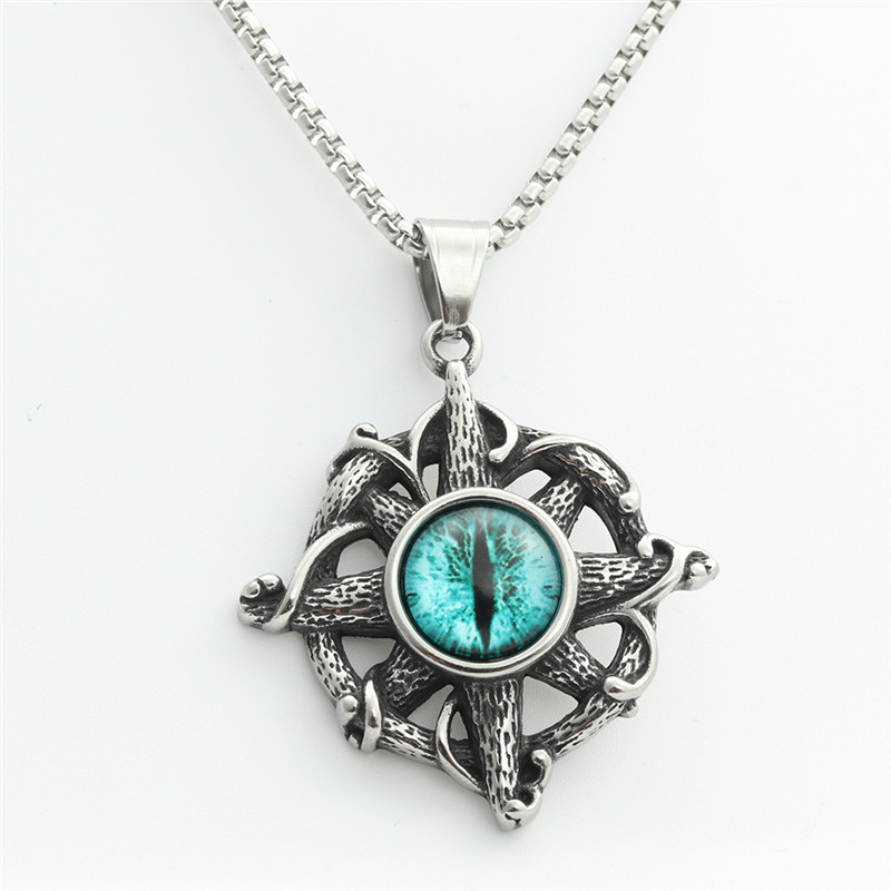 Blue Eye pendant with chain 3.0*60cm square pearl