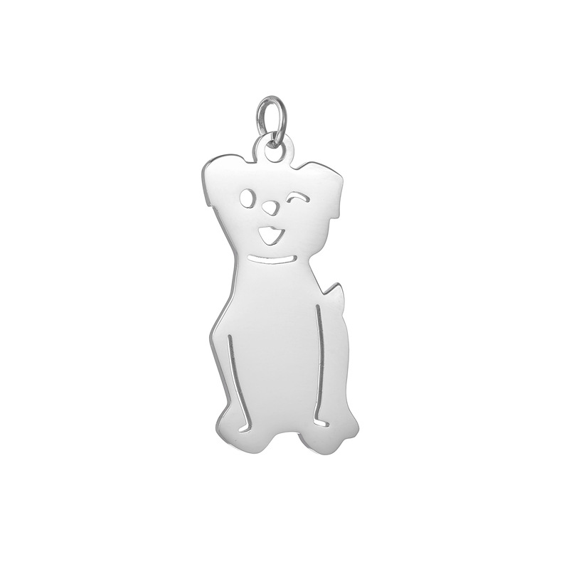 Single pendant puppy - steel color