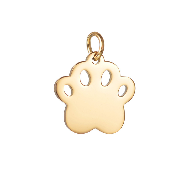 Single pendant paw print - gold