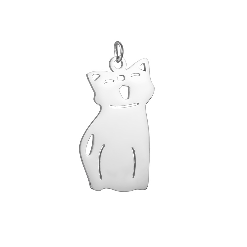 Single pendant kitten - steel color