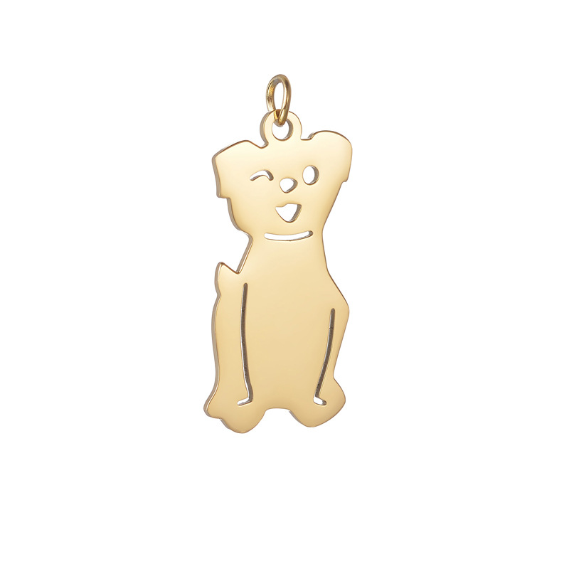 Single pendant puppy - gold