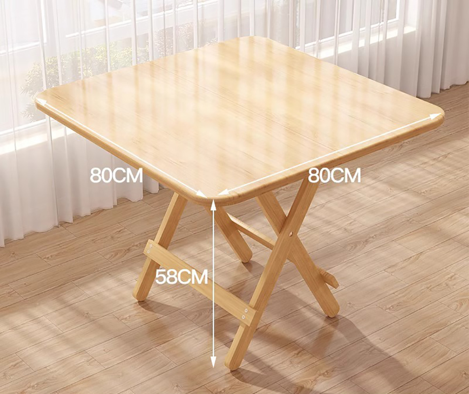 Square table-thickened pine 80 * 80 * 58CM