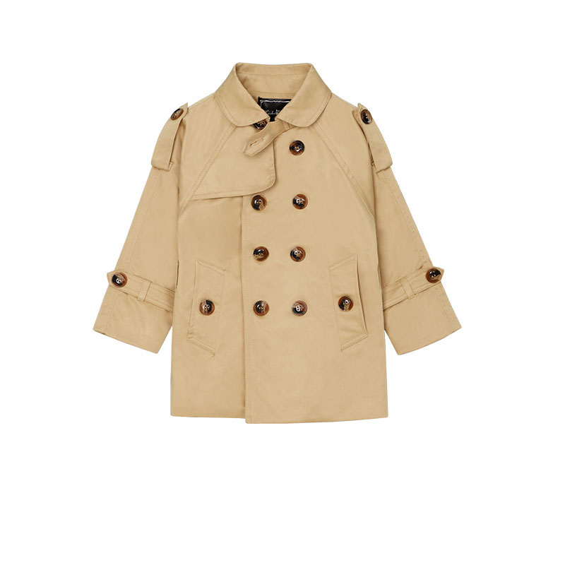 Khaki single trench coat