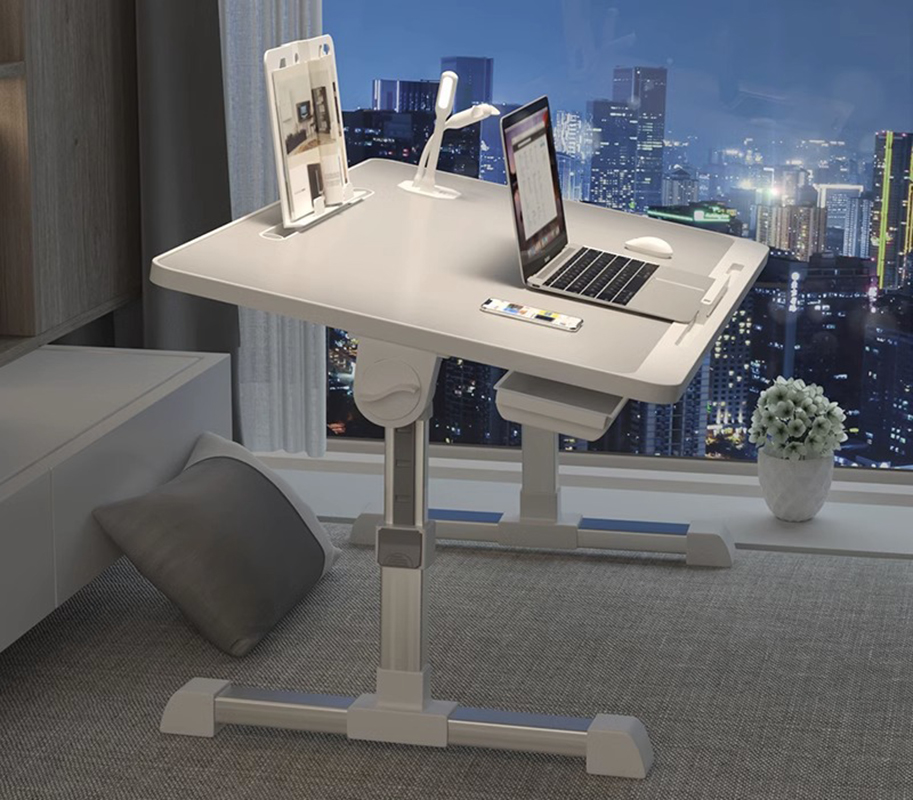 Gray aluminum alloy lifting leg   drawer  USB  bookshelf