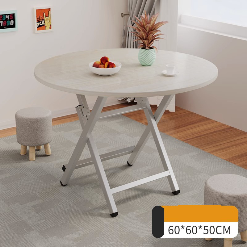 Round table - White maple 60*50H type - Galvanized legs