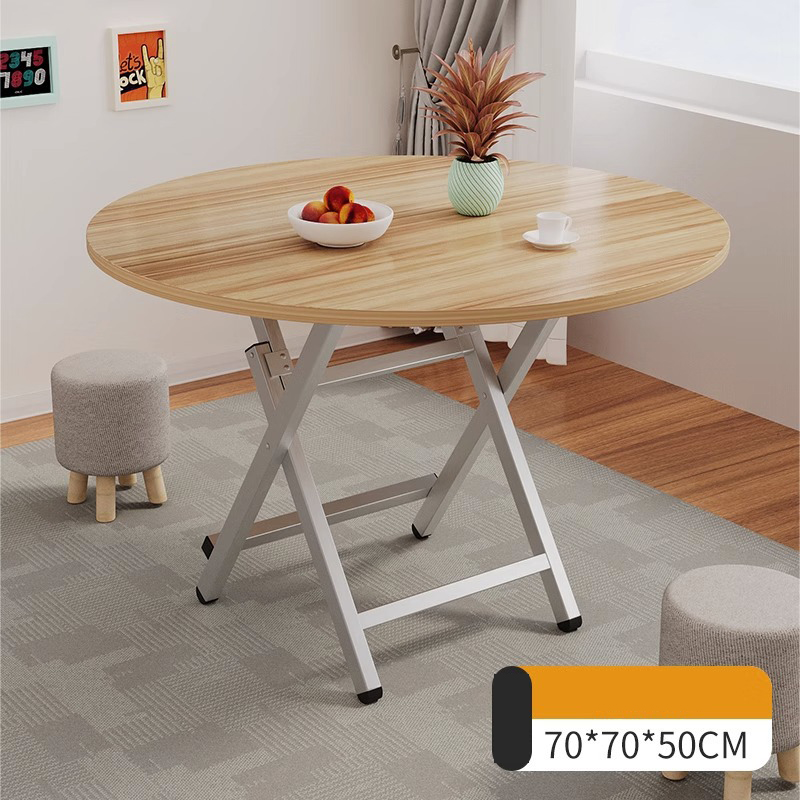 Round table - Walnut 70*50H type - Galvanized legs