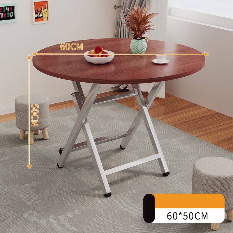 Round table - Red Walnut 60*50H type - Galvanized legs