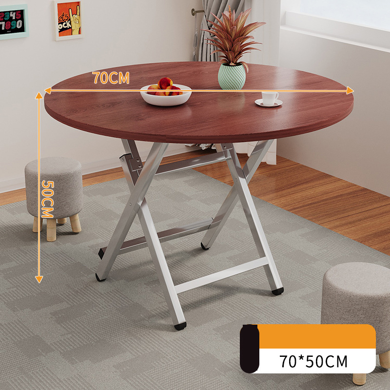 Round table - Red Walnut 70*50H type - Galvanized legs