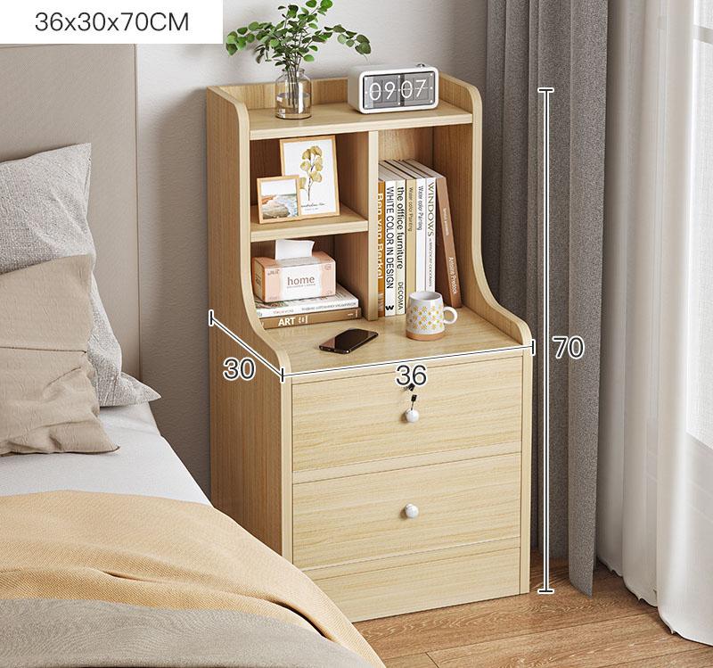 [ Widened ] 36 * 30 * 70 double-tap lock drawn oak color