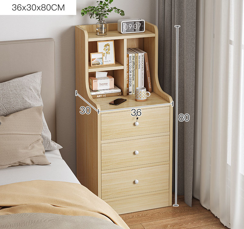 [ Widened ] 36 * 30 * 80 three-tap lock drawn oak color