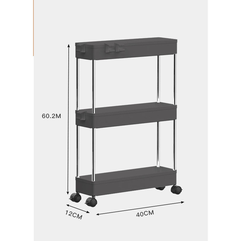 Black metal rod / no armrest / 3 layers narrow