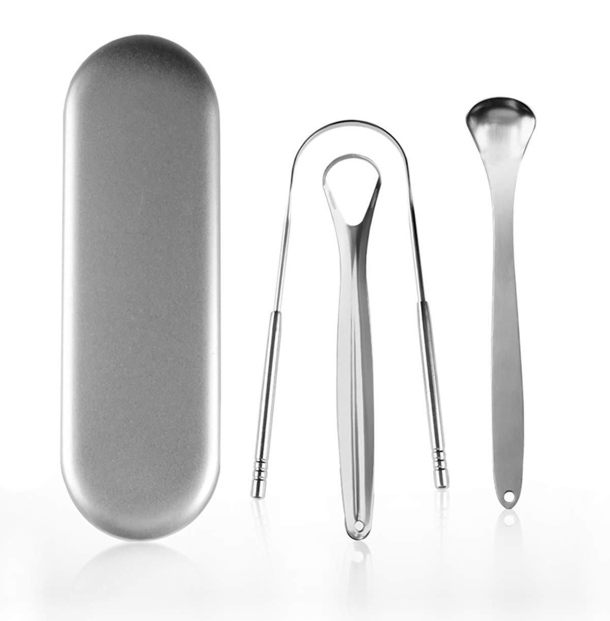 Tongue scraper 3-piece set-iron box