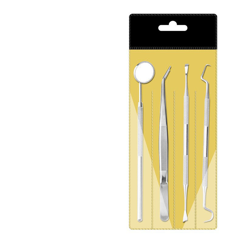 PVC four-piece set [ mirror. Probe. Tweezers. A sickle type. ]