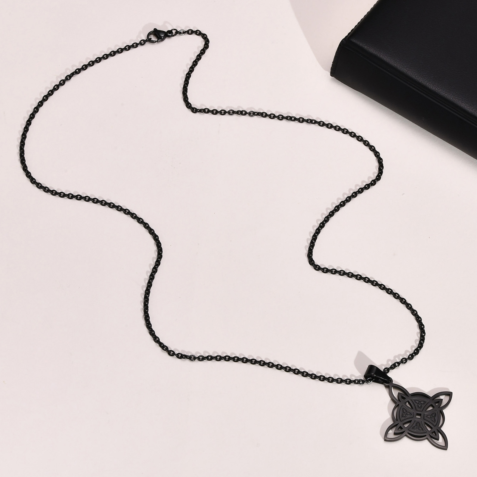 Black pendant with chain