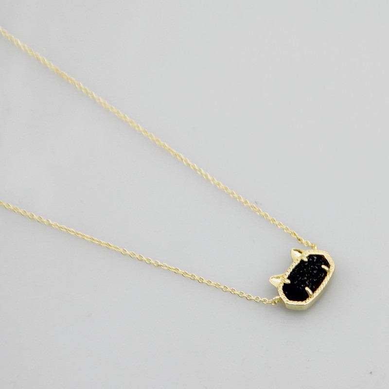 Gold black crystal stone