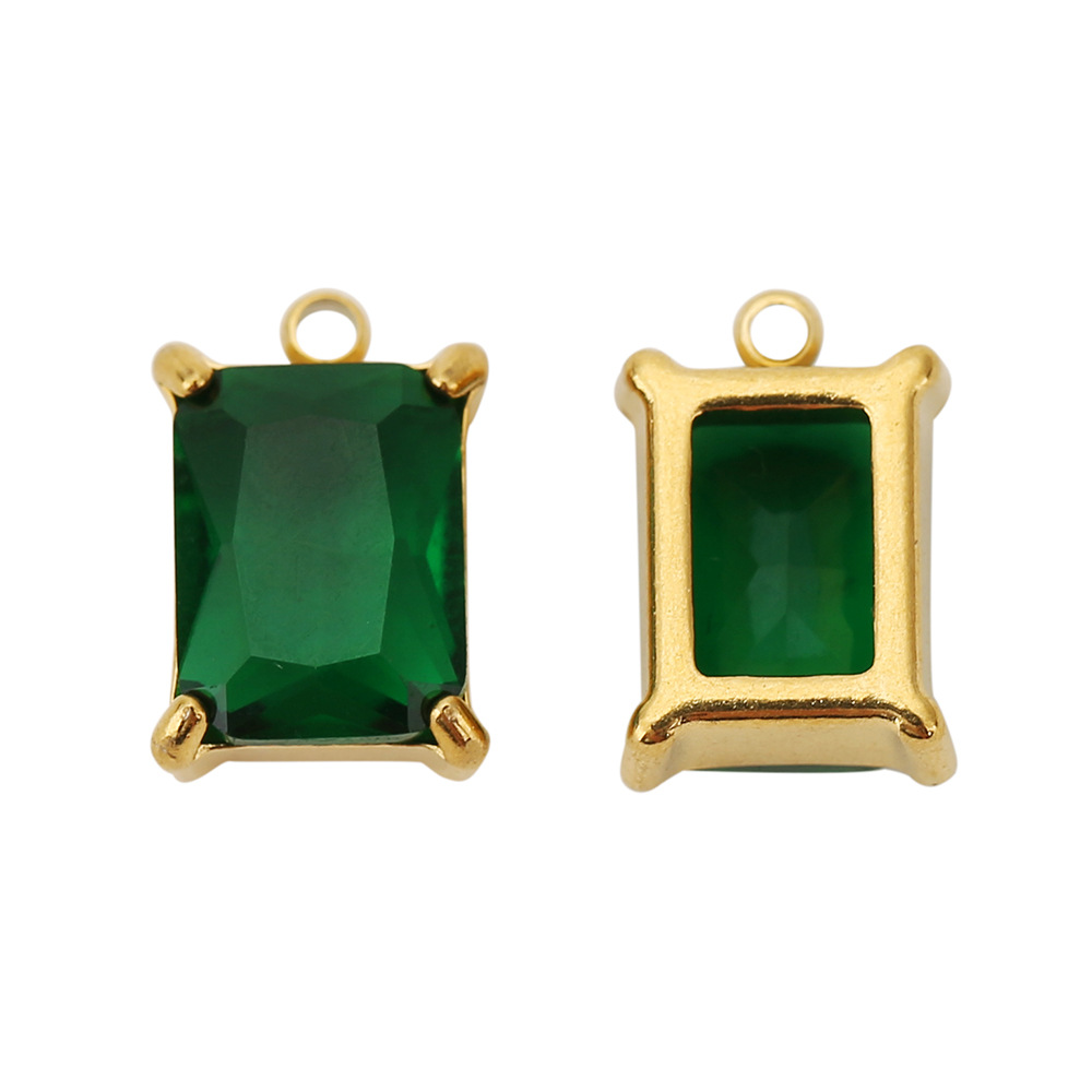 1:Square zircon 1.5mm single hole green