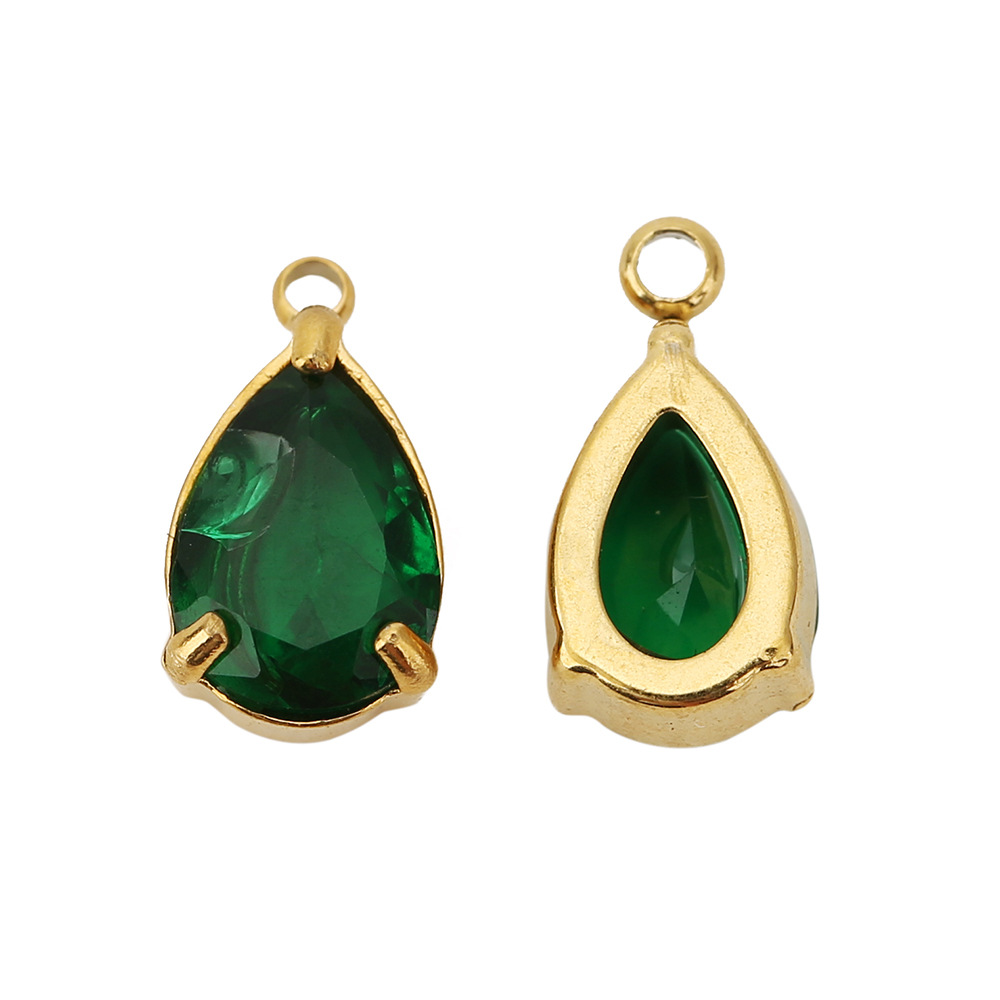 3:Water drop zircon 1.5mm single hole green