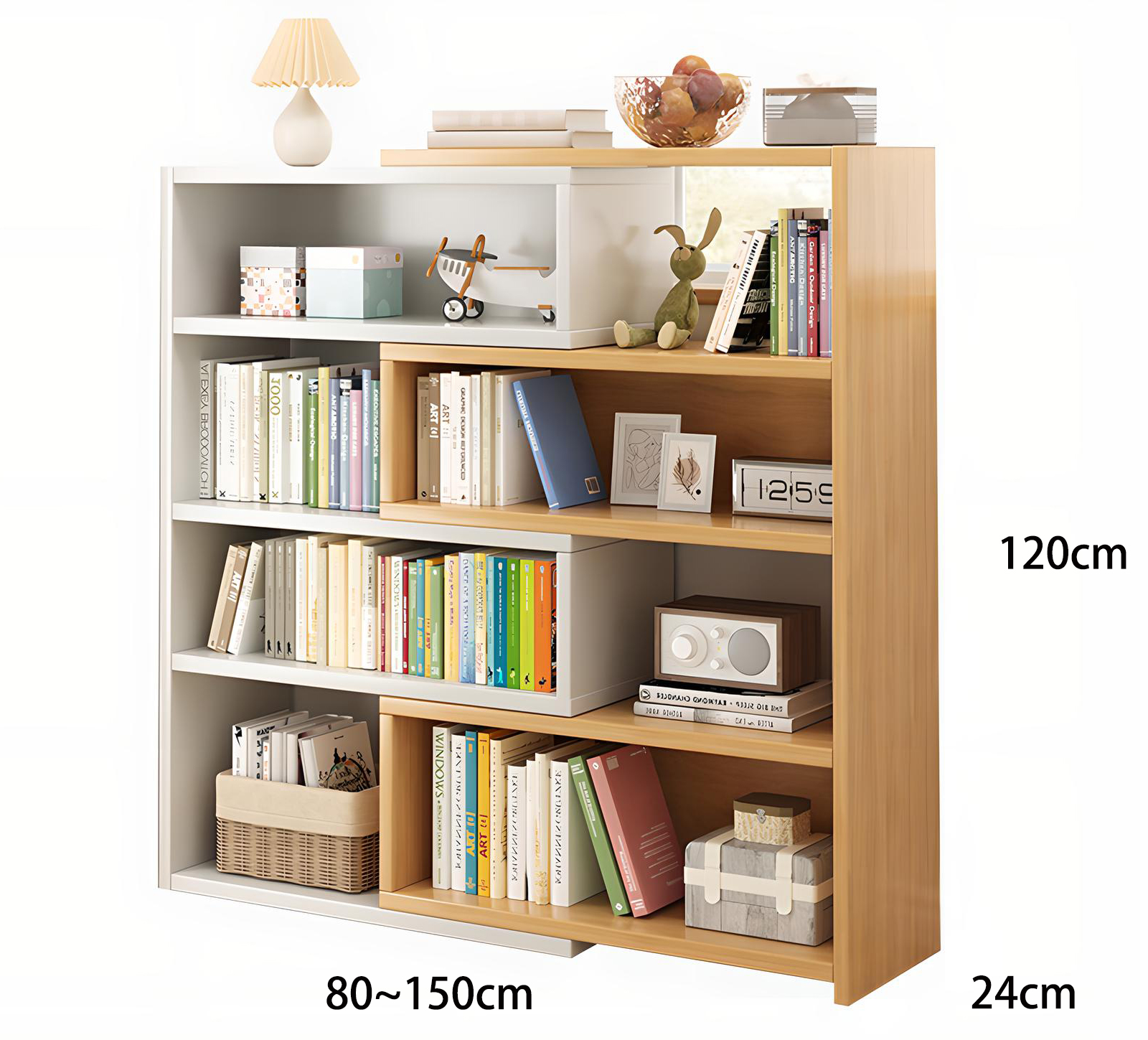 Dual color four-layer - depth 24 height 120CM scalable 80cm to 1.5m