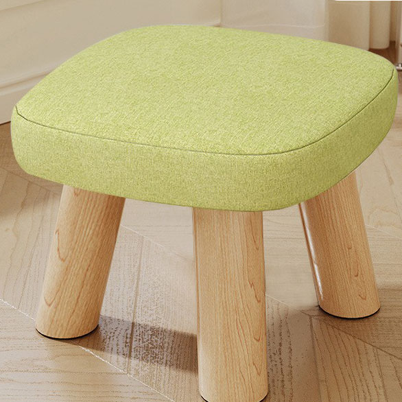 The three-legged solid wood square stool is removable