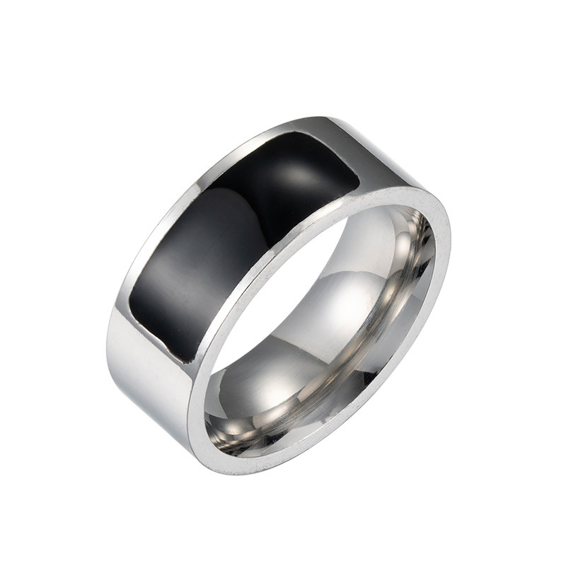 Silver plating   half circle black oil 6