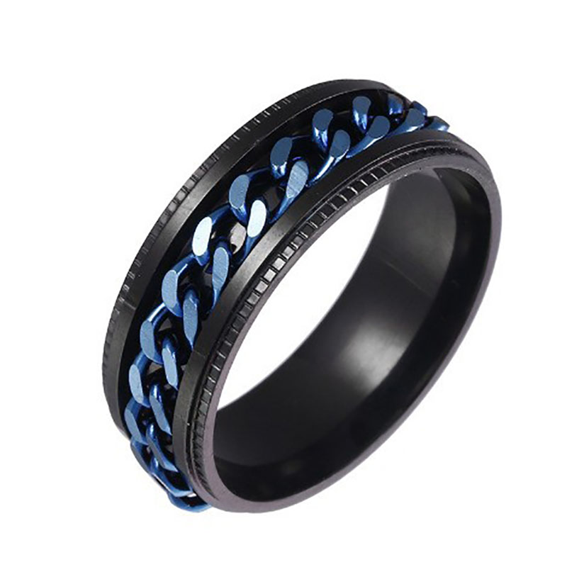 Black ring and blue chain 5