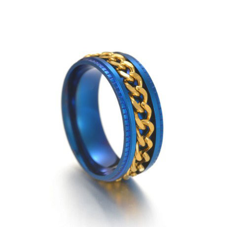 Blue ring and gold chain 5