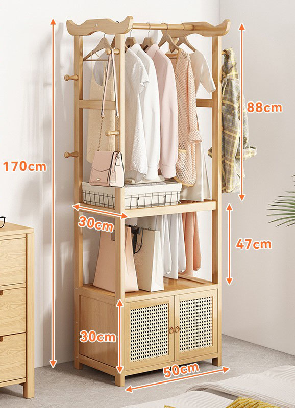 Primary color 50CM long [breathable plastic Rattan door]   trouser rack