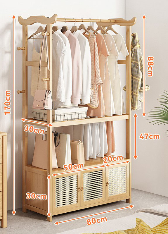 Primary color 80CM long [breathable plastic Rattan door]   trouser rack