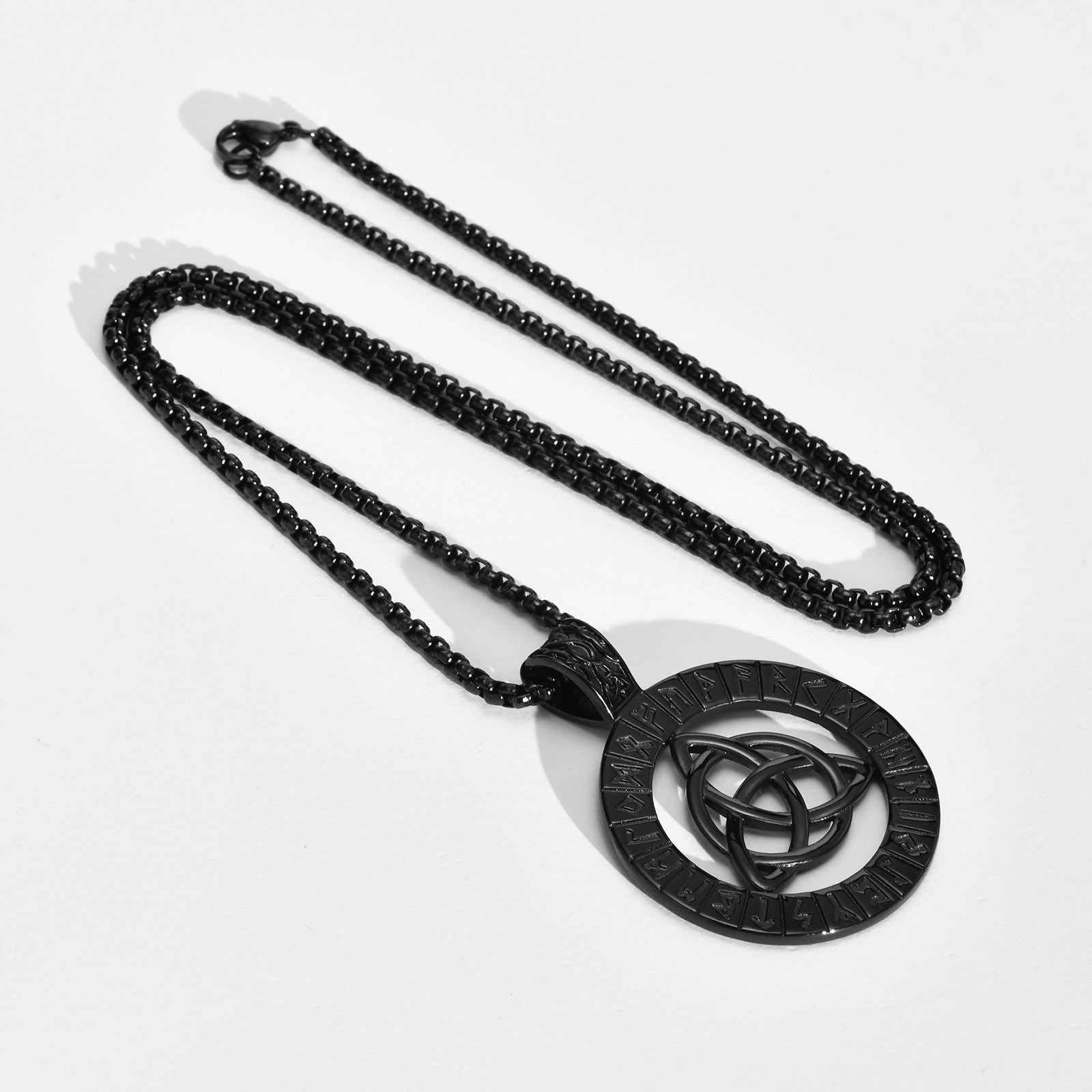 Black pendant with chain