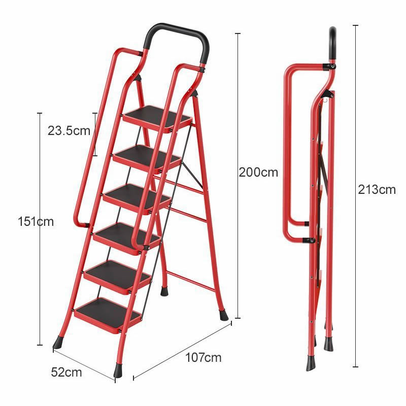 Red six step with armrest