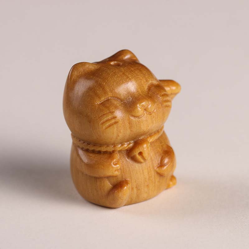 Small sandalwood cat pendant 29x26x21mm