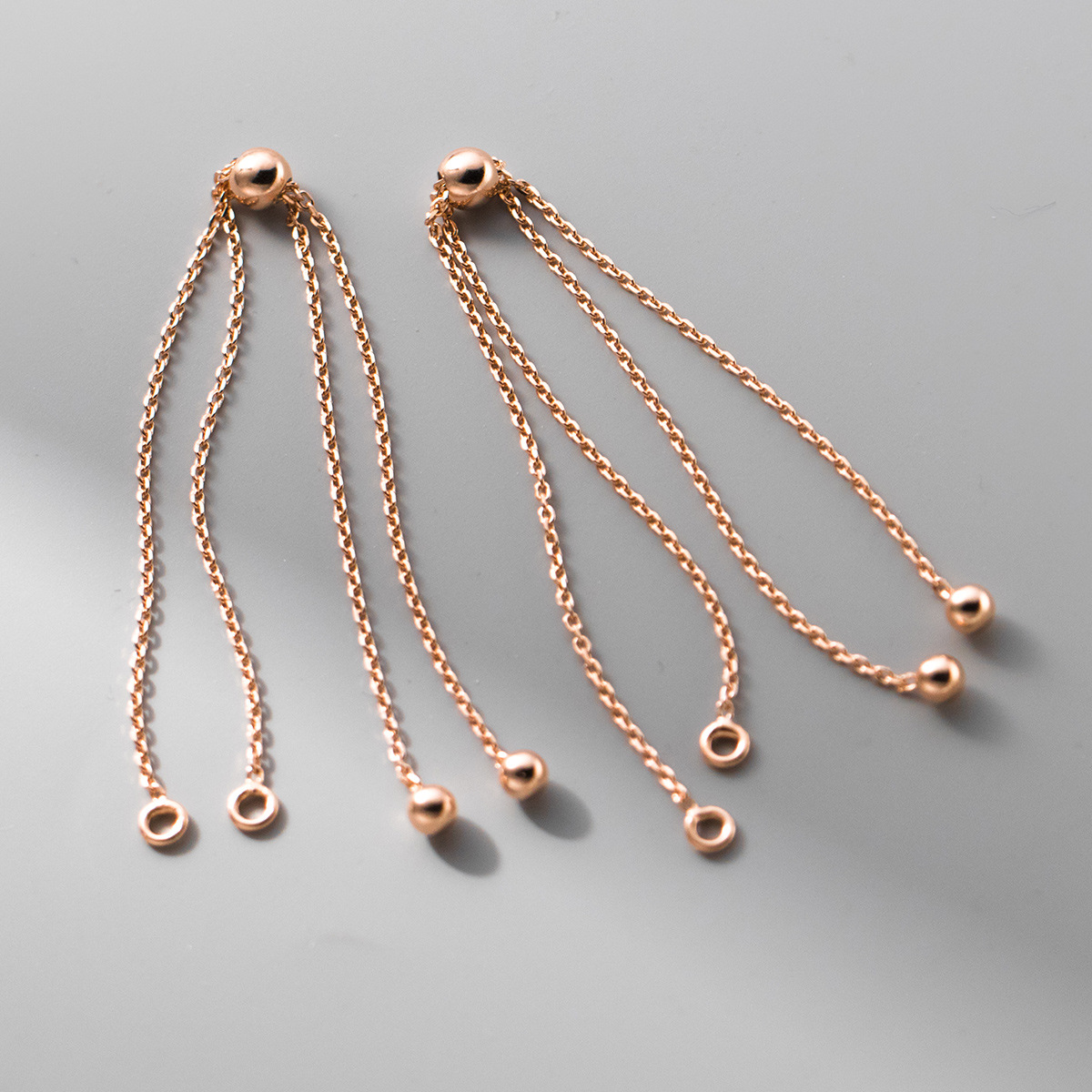 3 rose gold color plated