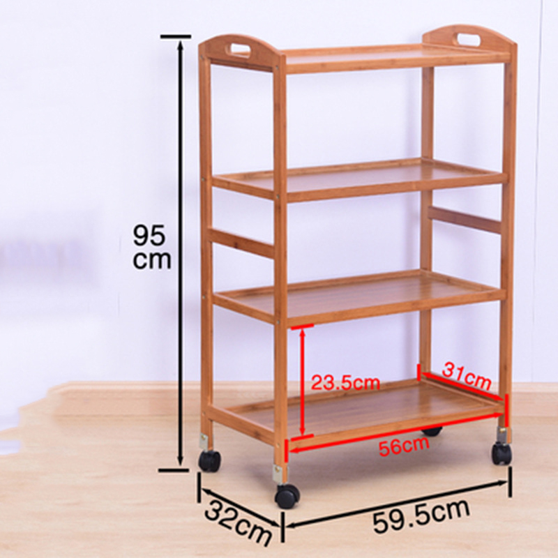 (Black wheel) Four-tier rack