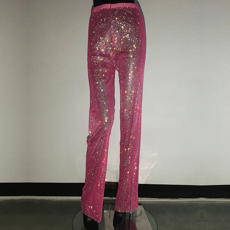 Rose and white diamond pants