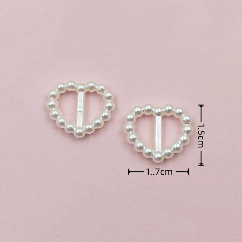 1794-16 Pearl button peach heart