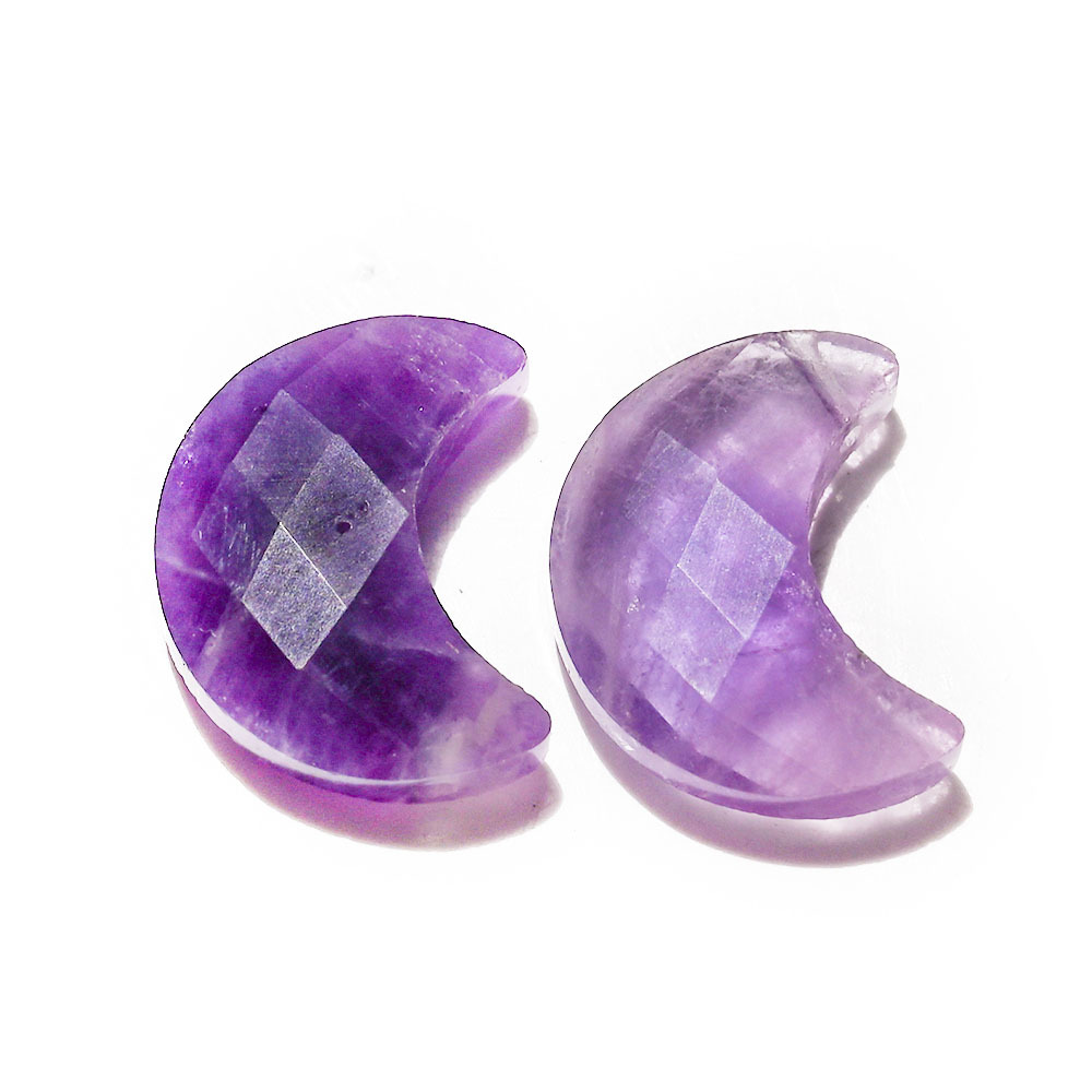 Amethyst Small Moon (10X15mm)