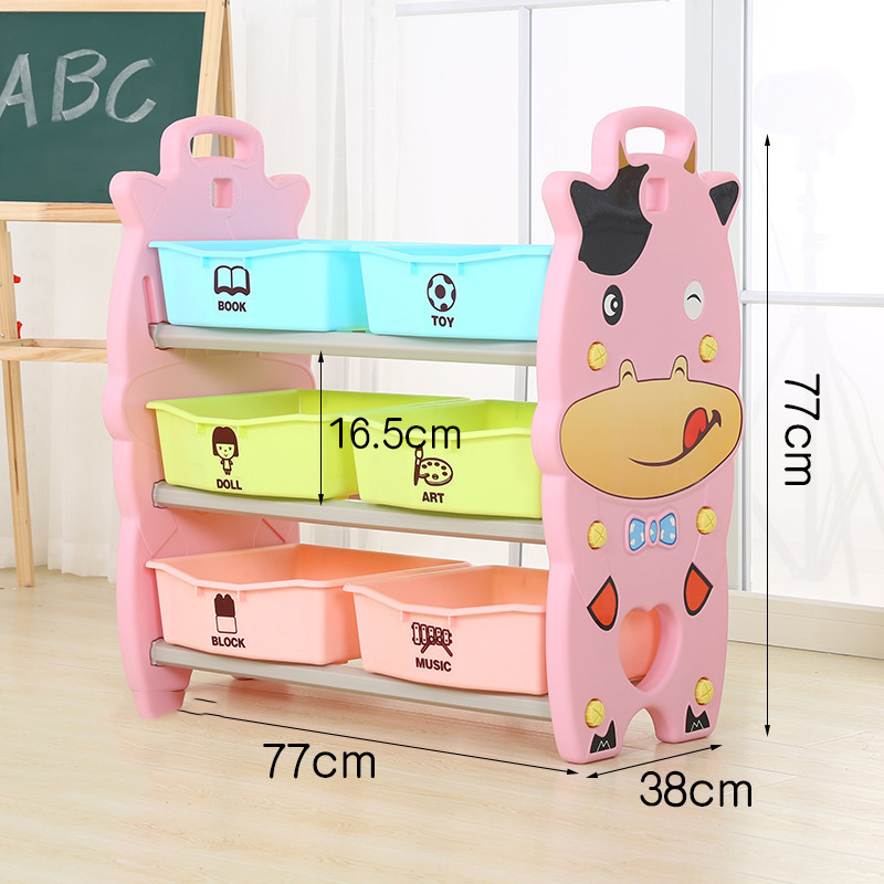 Calf three layer base toy rack pink