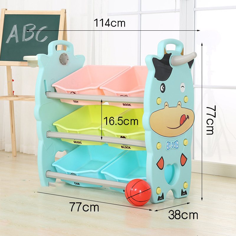 Calf three-tier luxury toy rack blue