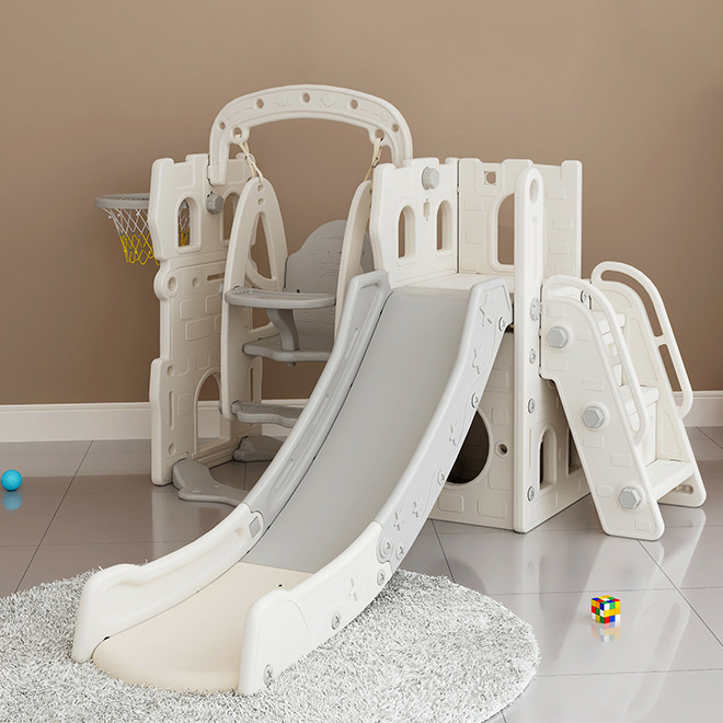 L-shaped Castle Castle Slide Swing 180  ball frame (closed pedal) simple white