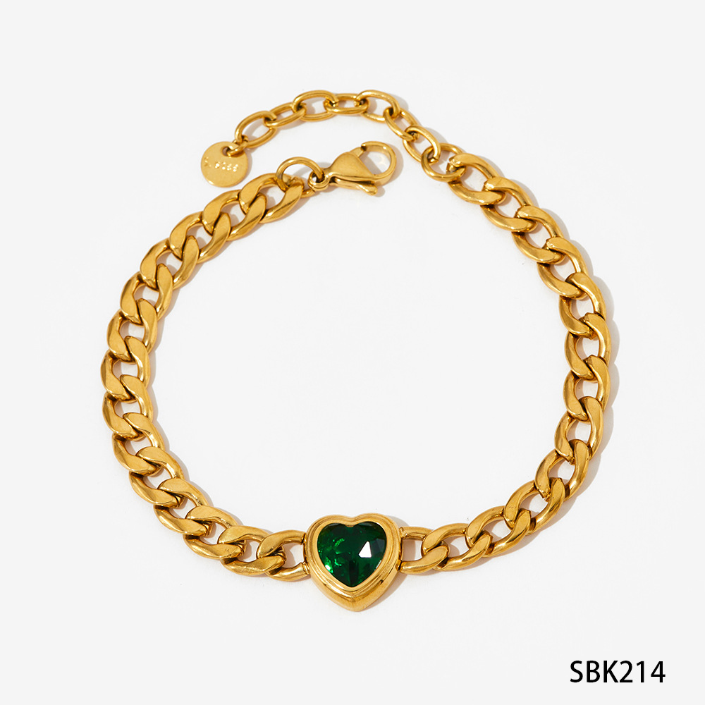 Bracelet + green zirconium