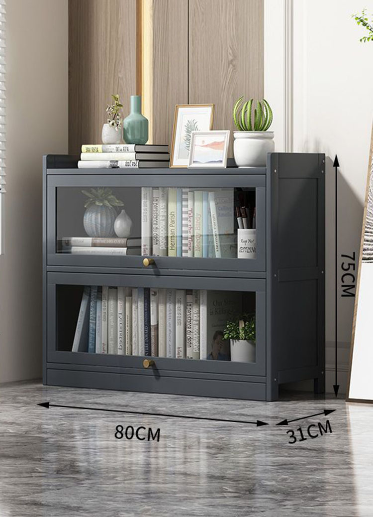 Three-floor 80cm bookcase (grey)