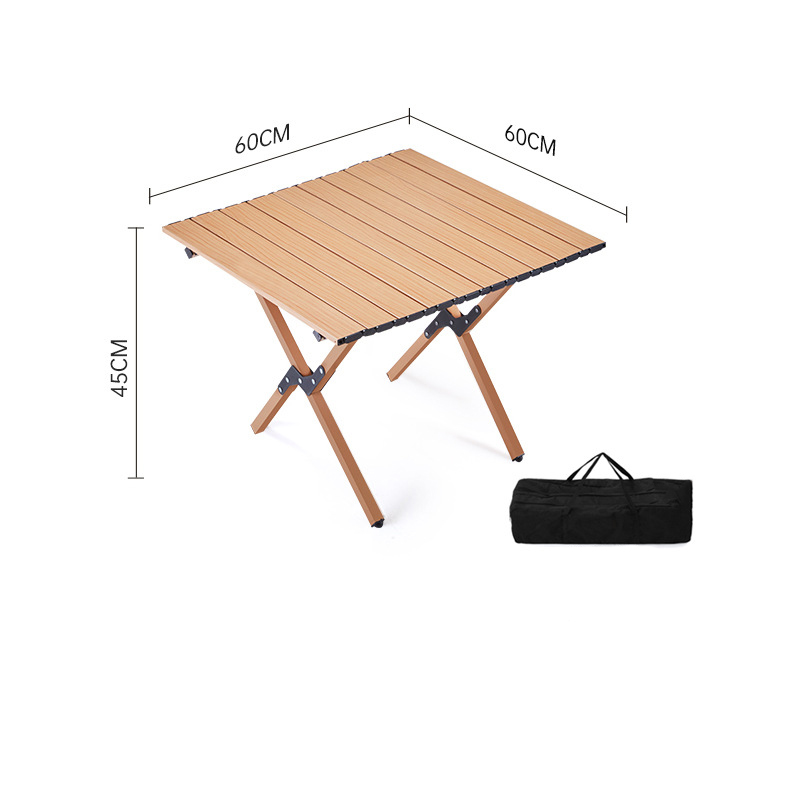 Carbon steel omelet table 60 - wood grain color