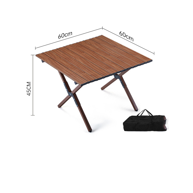 Carbon steel omelet table 60 - Walnut color