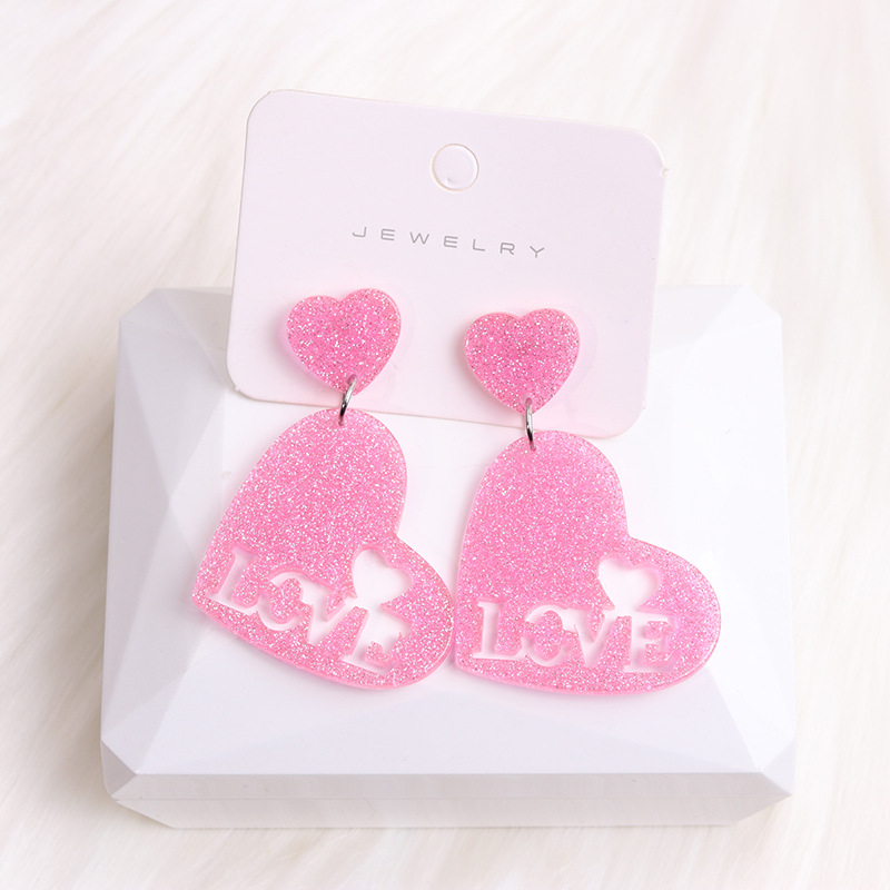 Pink Heart - bevel :52x37mm