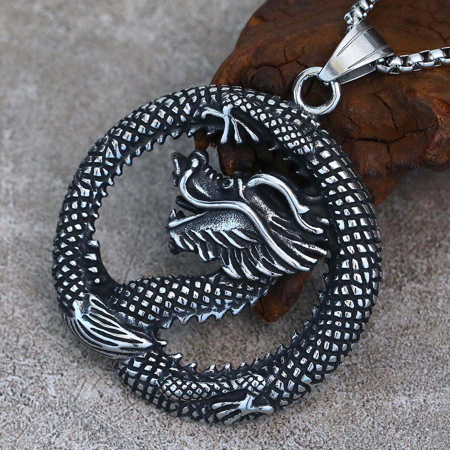 Steel pendant necklace