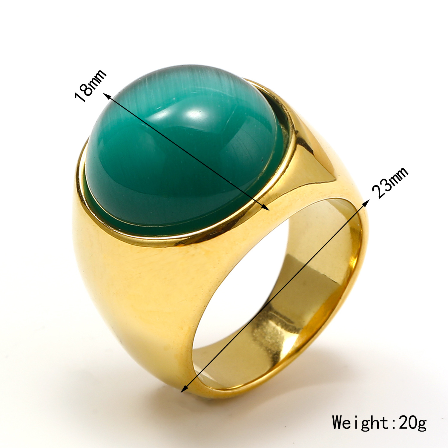 1:Green cat 's eye stone