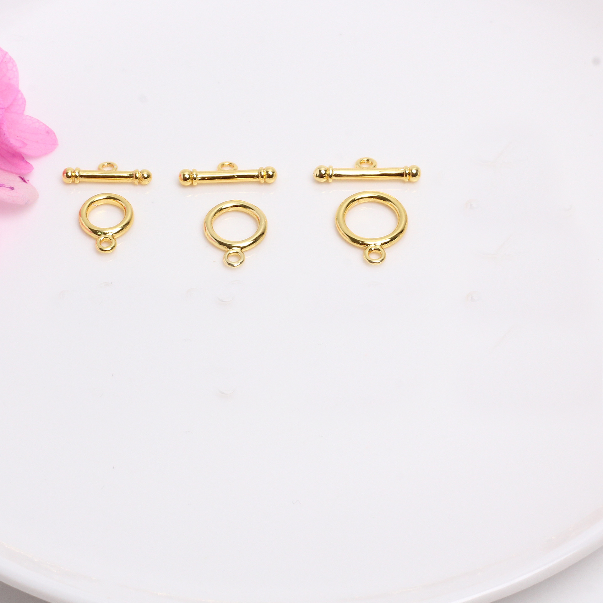 E  18K gold  plated  12mm