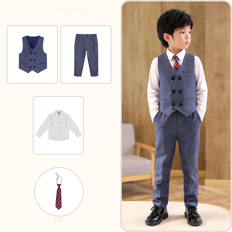 Four-piece vest ( with shirt, tie )